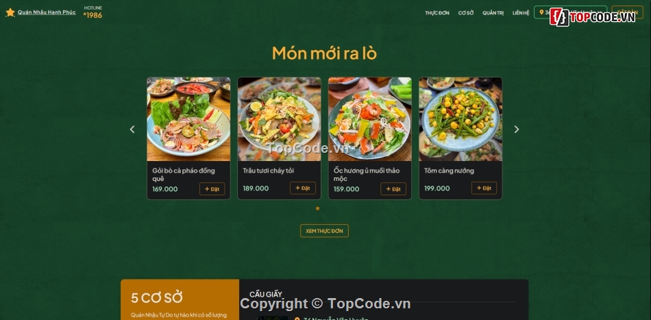 Source code web,source code nhà hàng,source code quán nhậu,source code bán đồ ăn